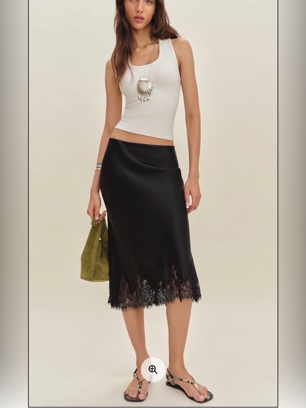Reformation Carolina silk lace skirt size L - Picture 2 of 11